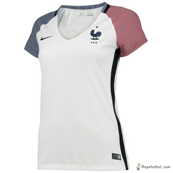 Camiseta Francia Replica Segunda Ropa Mujer 2016 Blanco